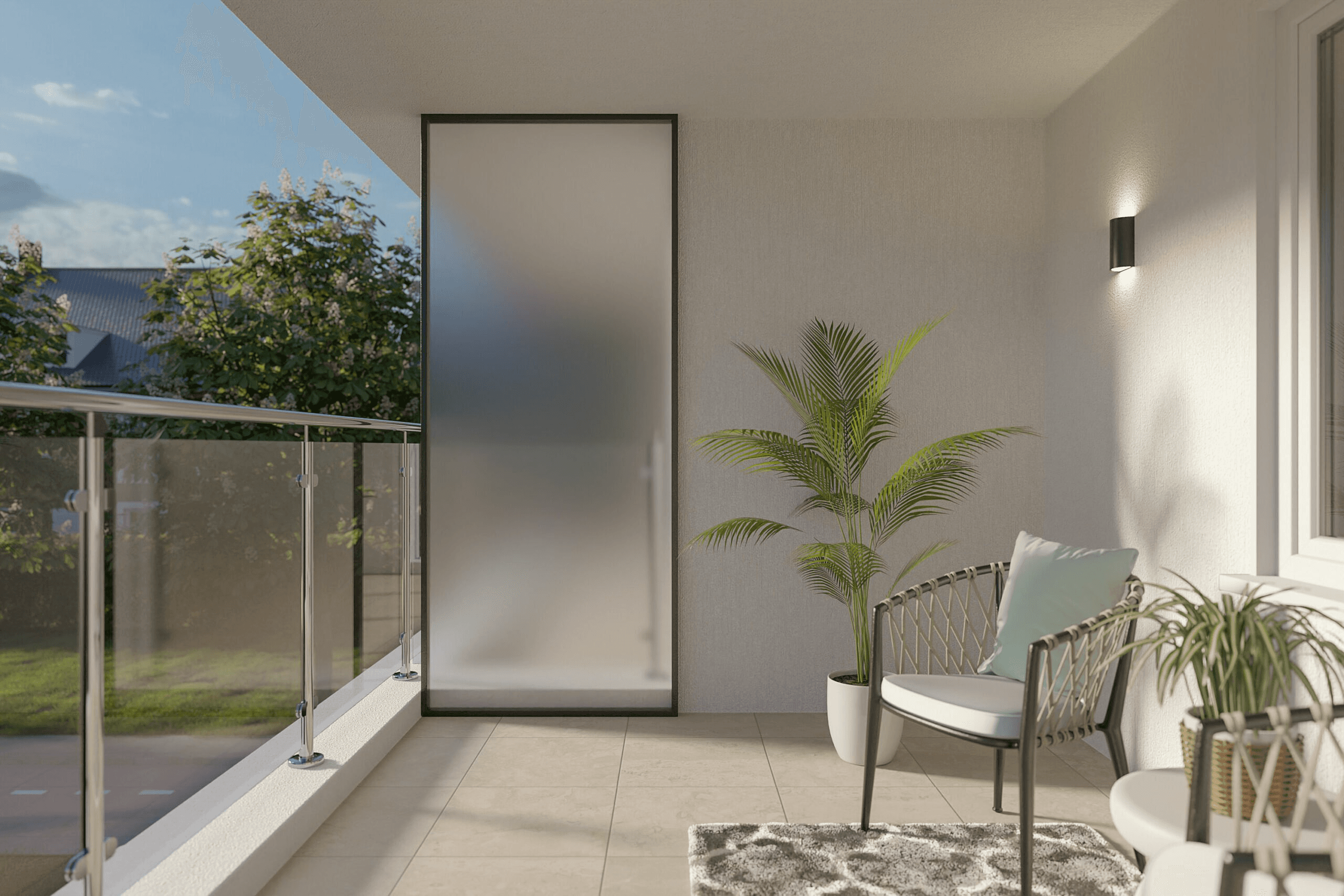 Schermo per balcone Plexiglas 5mm privacy