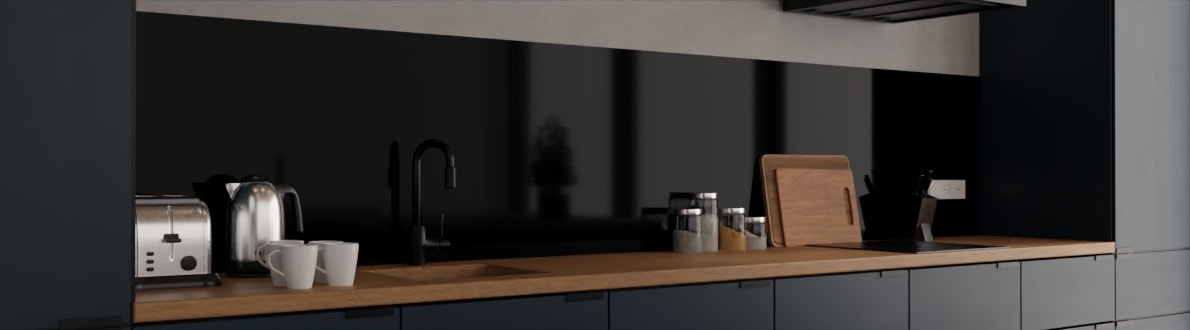 Paraschizzi per cucina nero
