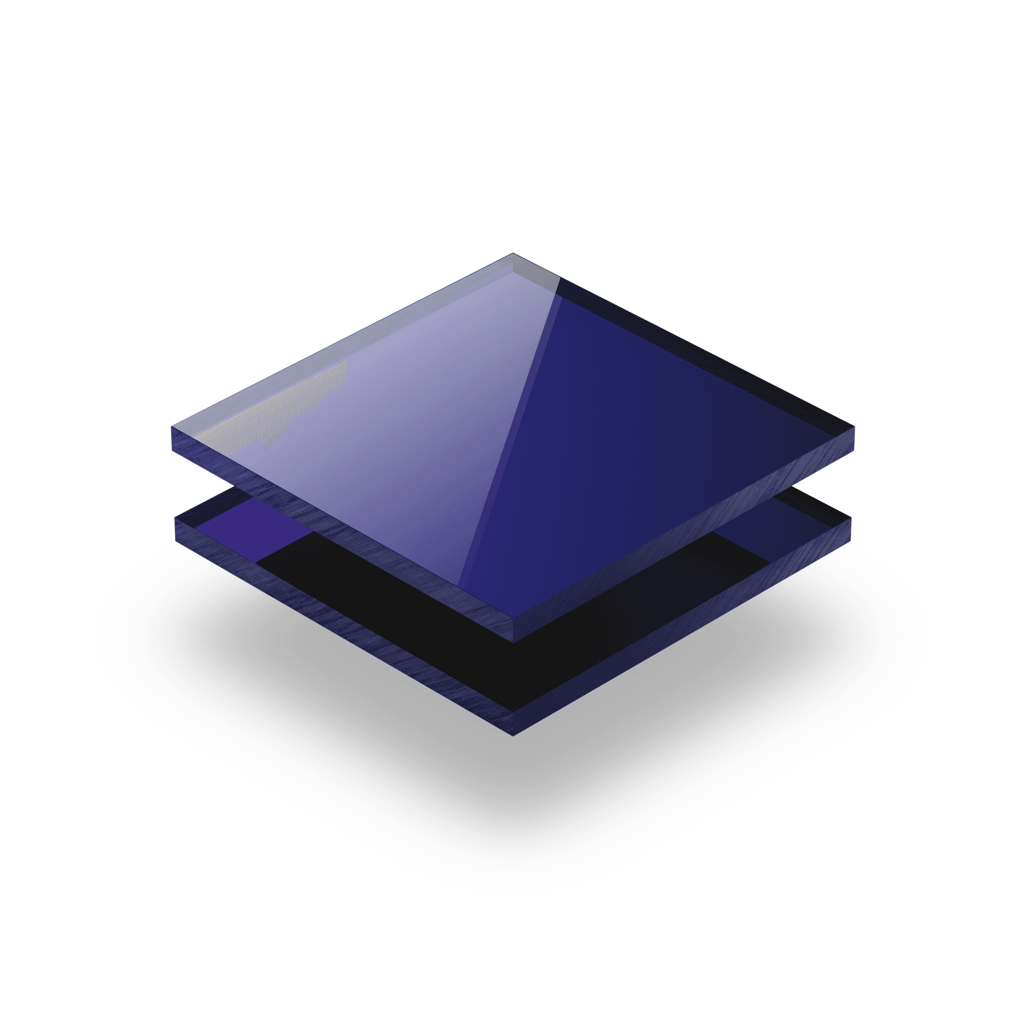 Plexiglass specchio blu