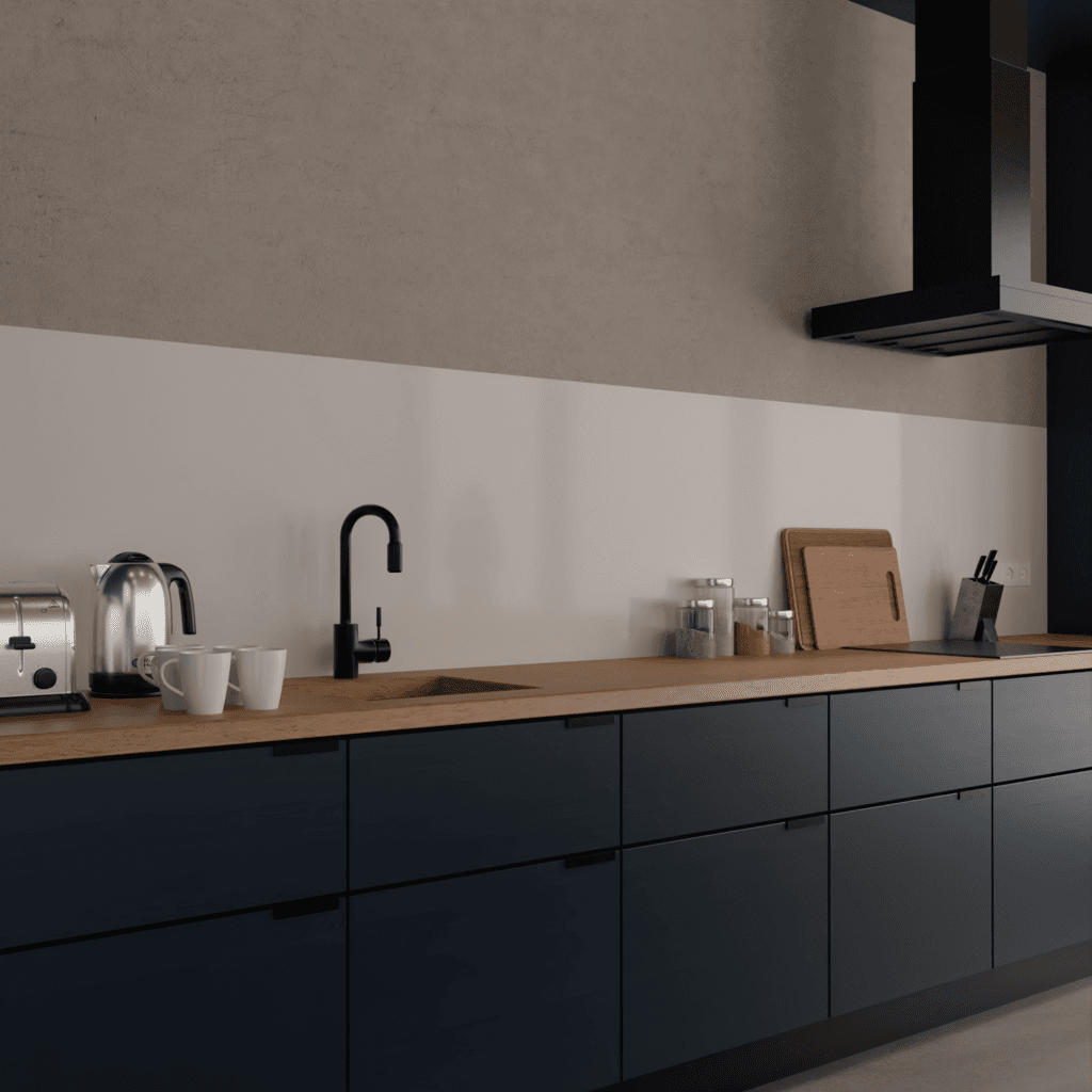 paraschizzi cucina bianco liscio